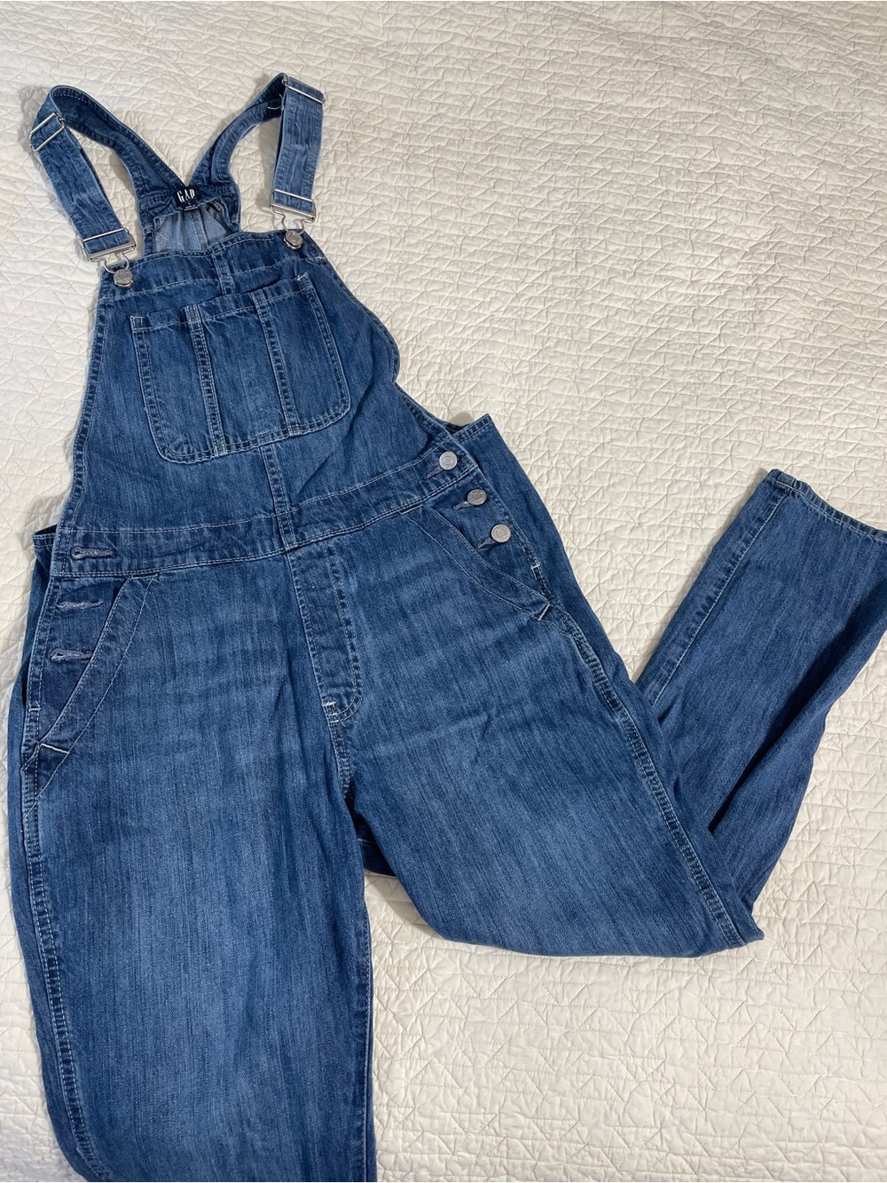 Dark Blue Denim Women's Capri Overalls - Brand: